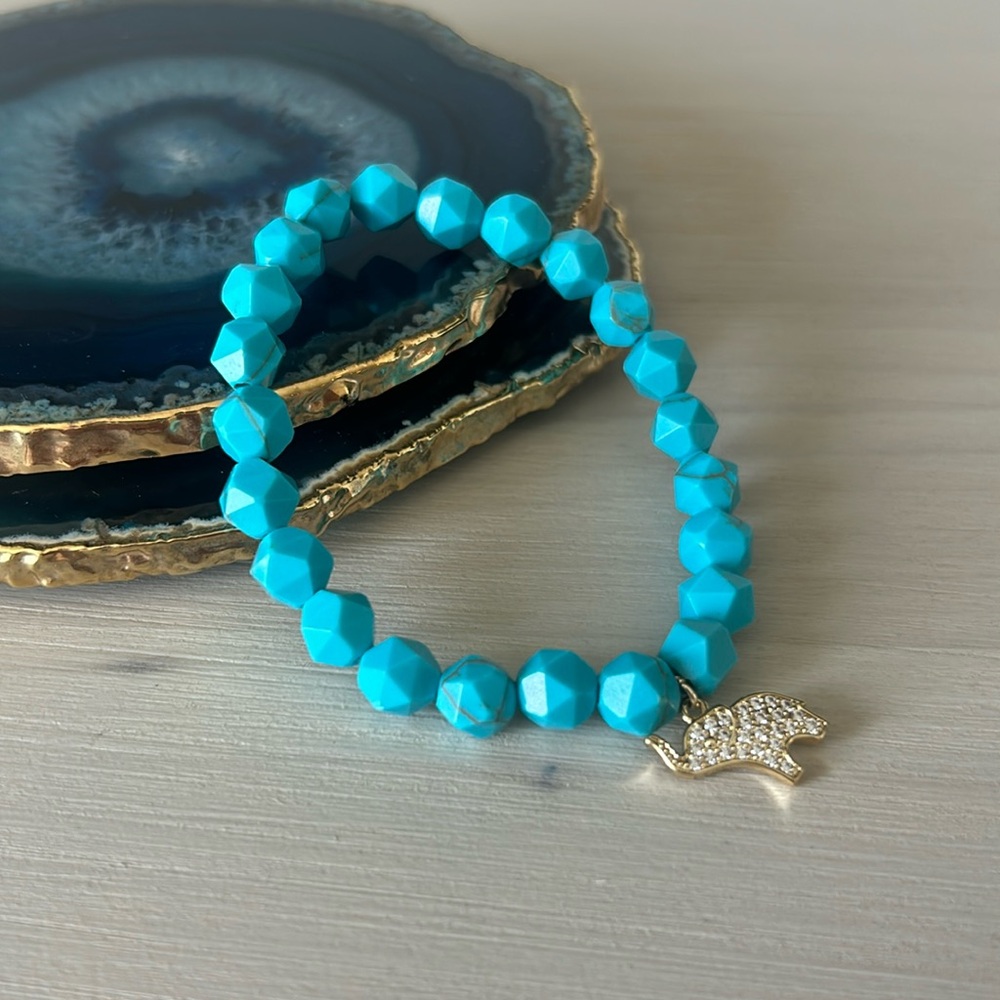 🐘BRAND NEW! LUXURIOUS GOLD-PLATED, TURQUOISE ELEPHANT BRACELET💎